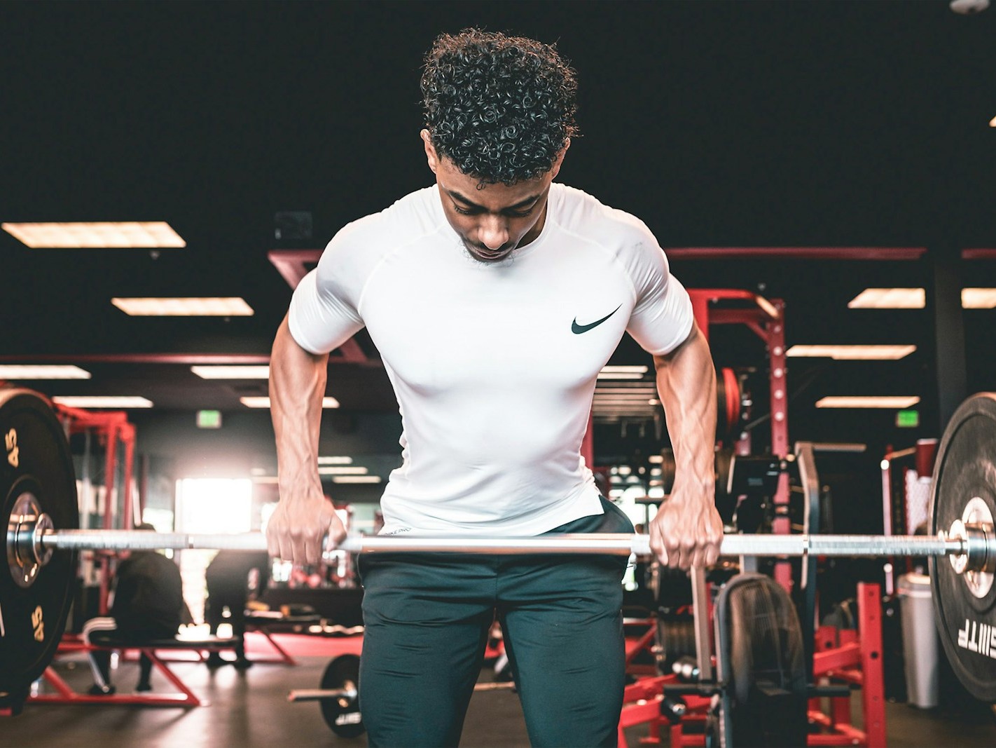 a man lifting weights